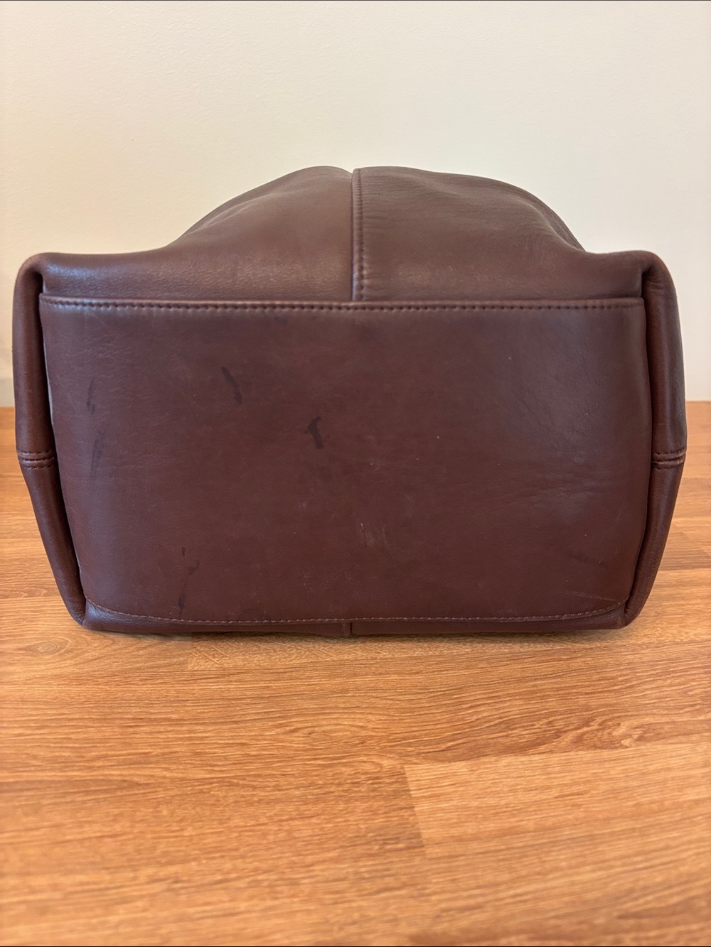 COACH VINTAGE SONOMA LEATHER MAHOGANY BROWN DRAWSTRING SHOULDER BAG PURSE 90S - Picture 4 of 8